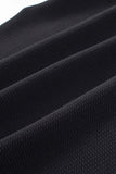 Black Contrast Mesh Knit Short Sleeve T-shirt