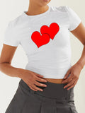 Women's new slim fit short sexy hottie Valentine's Day T-shirt