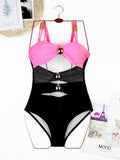 New swimsuit color matching sexy hollow seaside resort swimsuit and wrap skirt set