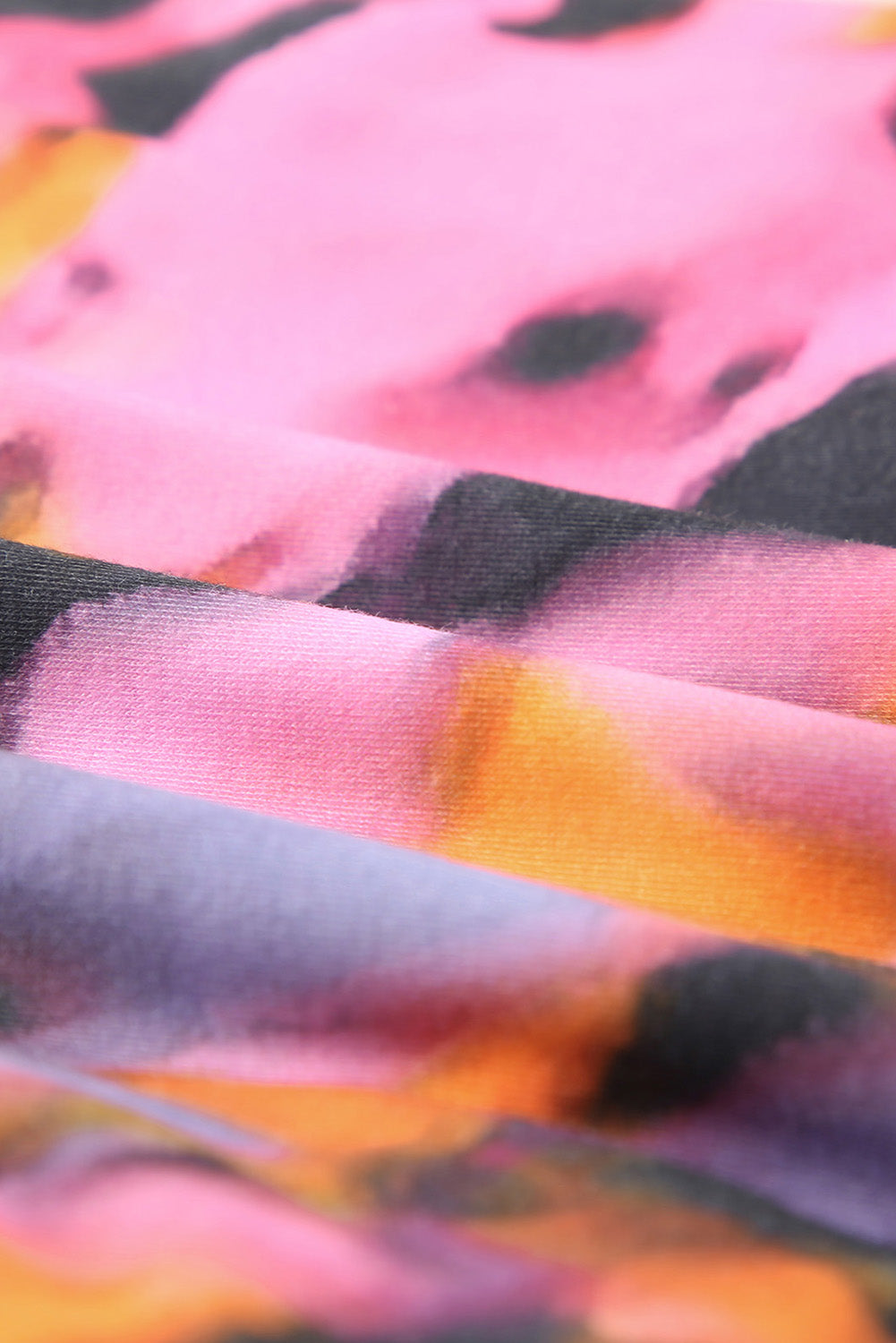 Multicolor Tie-dye Print Hollow Out Twist Bodycon Mini Dress