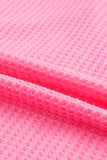 Pink Waffle Knit Dropped Shoulder Cardigan
