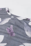 Floral Print Hollow Out Wrap Tie Mini Dress