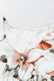 White V Neck 3/4 Sleeve Floral Dress
