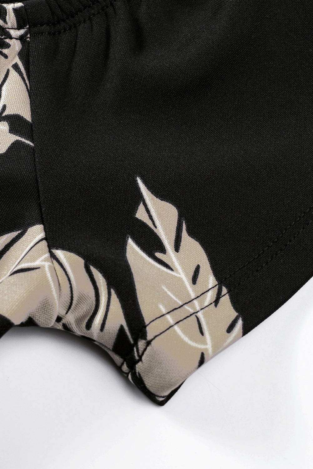 Black Pattern Print Off Shoulder Slit Bodycon Midi Dress