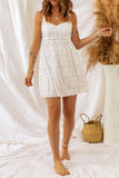 White Ruched Bust Starlet Print Mini Dress