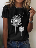 Women's T-shirt Printed Short Sleeve Basic Round Neck Regular Fit