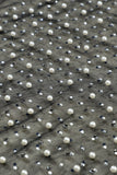Black Pearl and Rhinestone Detail Sheer Mesh Top