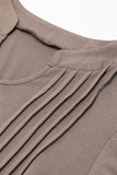 Desert Palm Notched Neck Pleated Puff Sleeve Shift T-shirt Dress