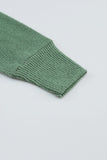 Green U Neck Textured Long Sleeve Top