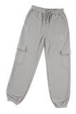 Gray Waffle Texture Cargo Pocket Jogger Pants