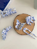 Vintage Porcelain Pattern Hair Clips Set