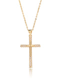 Fashionable and personalized hip-hop electroplated micropaved zirconia cross pendant necklace