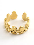 Fashionable and personalized retro style ring gold living ring