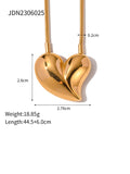 New simple 18K gold non-fading large heart-shaped earrings/necklace
