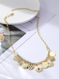 New Bohemian Metal Ancient Coin Multi-Pendant Devil's Eye Necklace