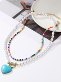 Five-pointed star stacked zircon metal necklace multi-layer necklace new style