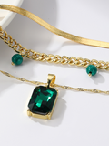 Five-pointed star stacked zircon metal necklace multi-layer necklace new style