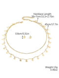 Five-pointed star stacked zircon metal necklace multi-layer necklace new style