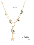 New mystical coin-set diamond relief small pendant bib necklace