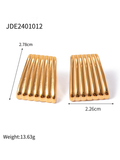 New versatile simple gold striped earrings