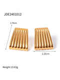 Striped trapezoidal earrings with special lines