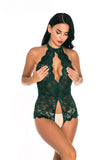 Women Floral Lace Sleeveless Bodysuit Lingerie