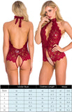 Women Floral Lace Sleeveless Bodysuit Lingerie