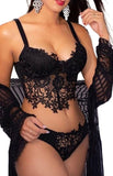 Spaghetti Straps Crochet Lace Hollow Out Bra Thong Lingerie Set