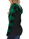 Women's Long Sleeve Printed Sports Plaid Hooded Women's Sweatshirt T-Shirt