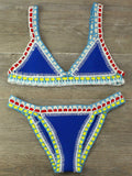 Hand Crocheted Bikini Knit Panel Swimsuit Set