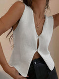 Women's Deep V Sexy New Sleeveless Hot Girl Knitted Top Cardigan