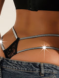 New sexy low-waist lace women's underwear, breathable mesh, hollow straps, seamless thong