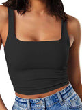 Women's solid color sexy trendy midriff-baring short vest