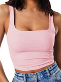 Women's solid color sexy trendy midriff-baring short vest