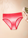 Women's New Valentine's Day Red Sexy Chest Wrapped Seamless One Shoulder Underwear Set