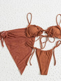 Women's sexy split swimsuit swimsuit three-piece bikini