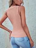 New solid color slim sexy pleated round neck vest