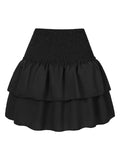 Women's Fashion Ruffled Floral Half-length Pleated Skirt