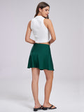 Women's satin skirt high waist elastic solid color skirt