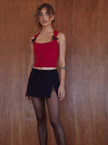 New style simple casual versatile vest with bow decorative top
