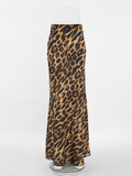 Sexy chiffon fishtail skirt floor-length leopard print skirt