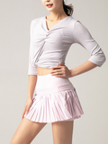 Anti-exposure outdoor quick-drying pocket culottes sports shorts tennis pleated skirt