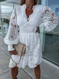 Women's sexy hollow lace dress