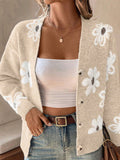 New Floral Button Front Cardigan Sweater