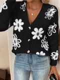 New Floral Button Front Cardigan Sweater