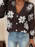 New Floral Button Front Cardigan Sweater