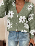 New Floral Button Front Cardigan Sweater