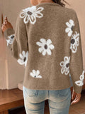 New Floral Button Front Cardigan Sweater