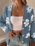 New Floral Button Front Cardigan Sweater