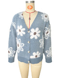 New Floral Button Front Cardigan Sweater